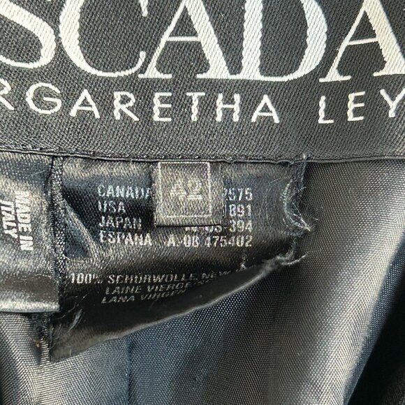 Escada Margaretha Ley Womens Pinstripe Blazer Jacket Size 42 Wool Blend Italy - Picture 3 of 9